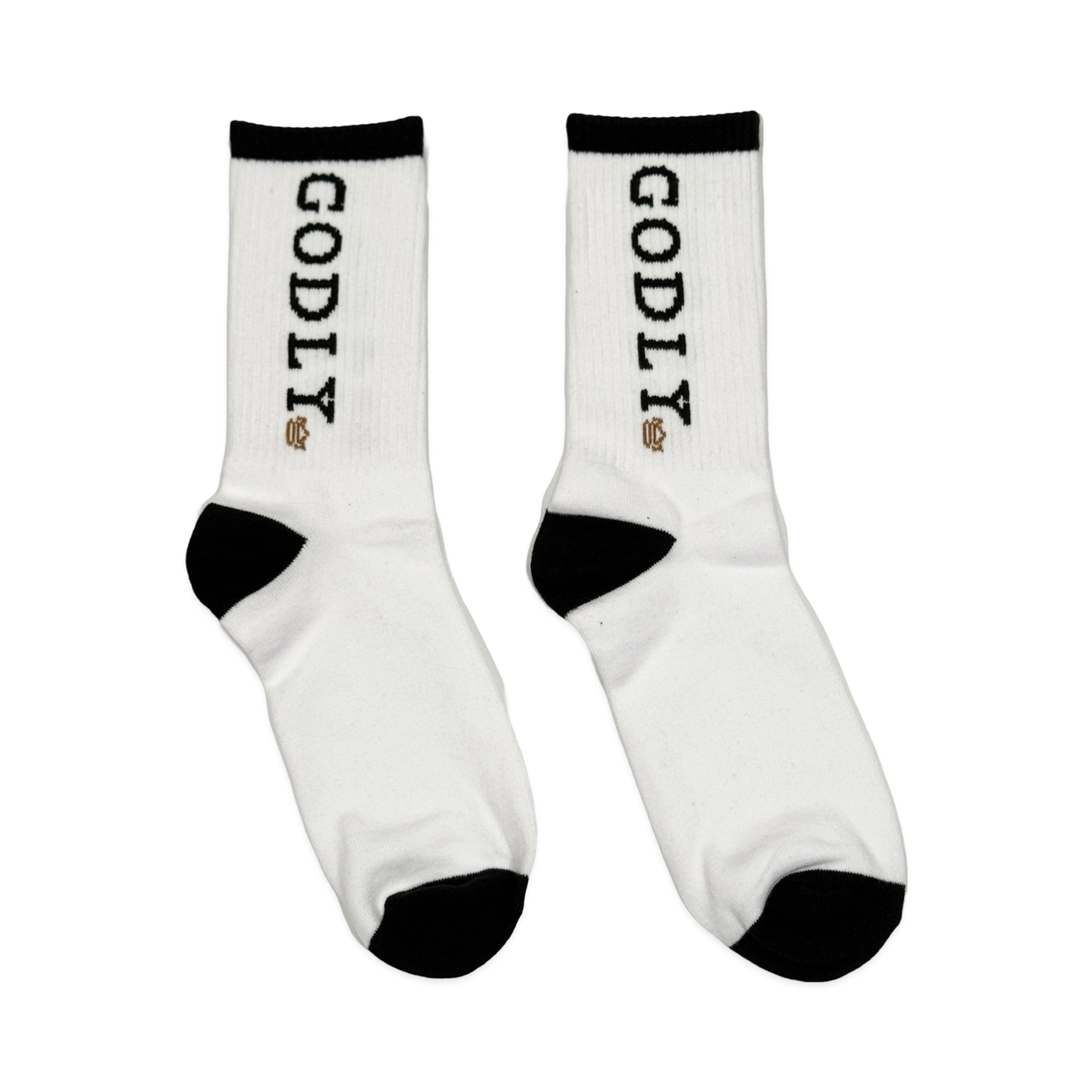 Logo Monochrome Athletic Sock (WHT) – Godly.The.Brand