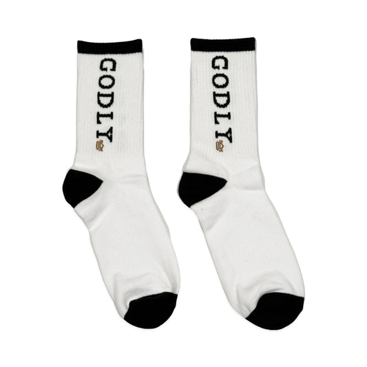 Logo Monochrome Athletic Sock (WHT)