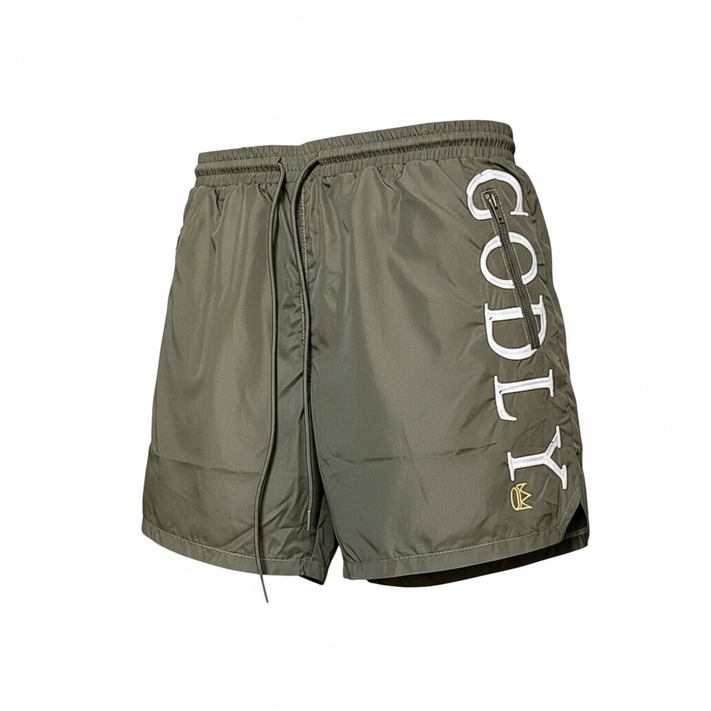 Logo Print Shorts "Olive Green"