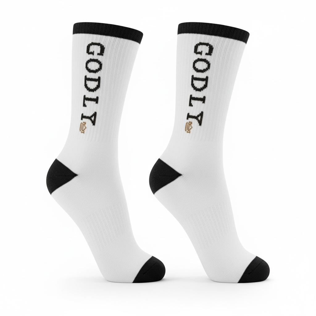 Logo Monochrome Athletic Sock (WHT)
