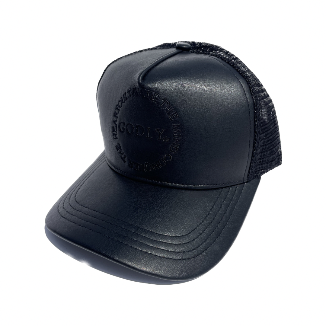 Logo Trucker Leather Hat