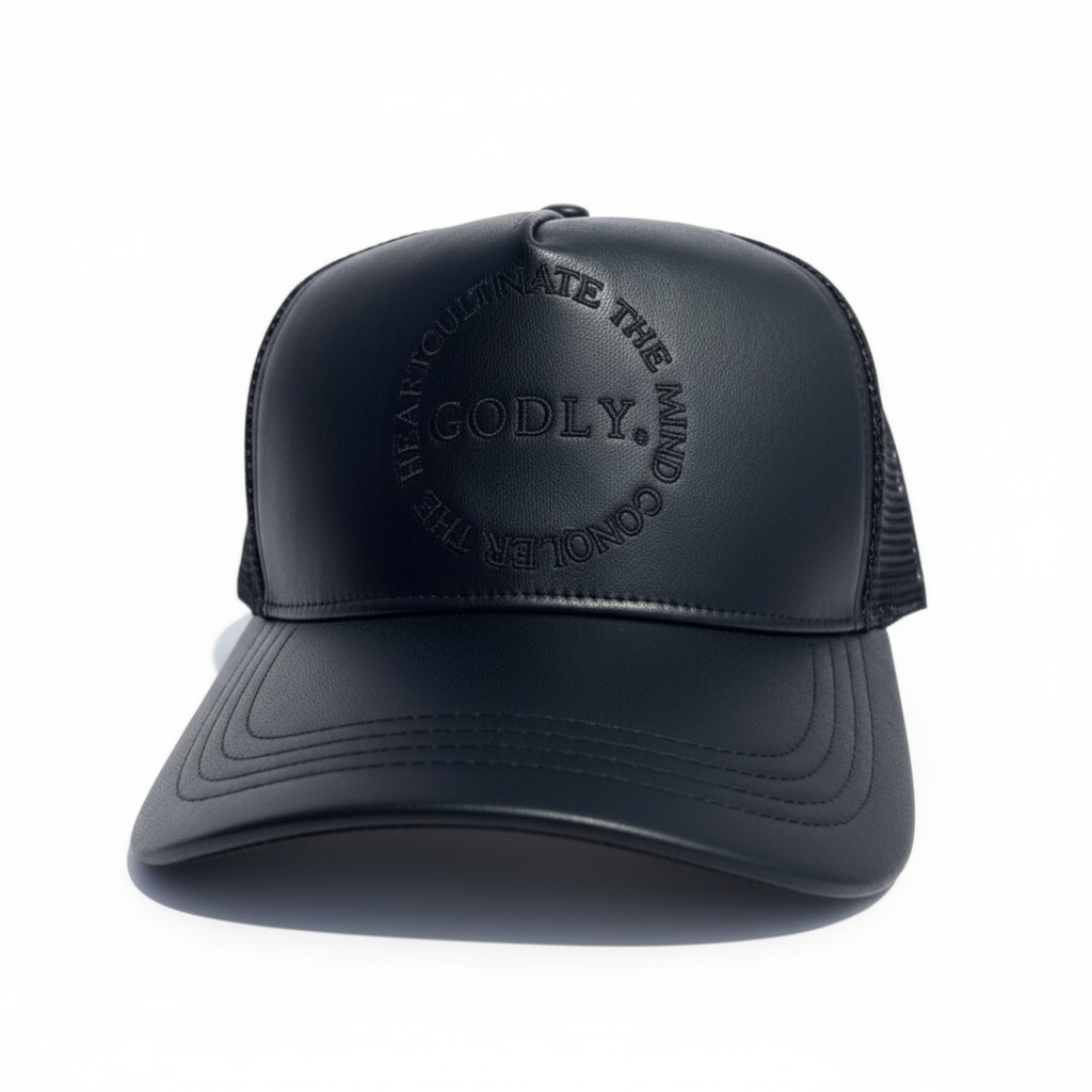 Logo Trucker Leather Hat