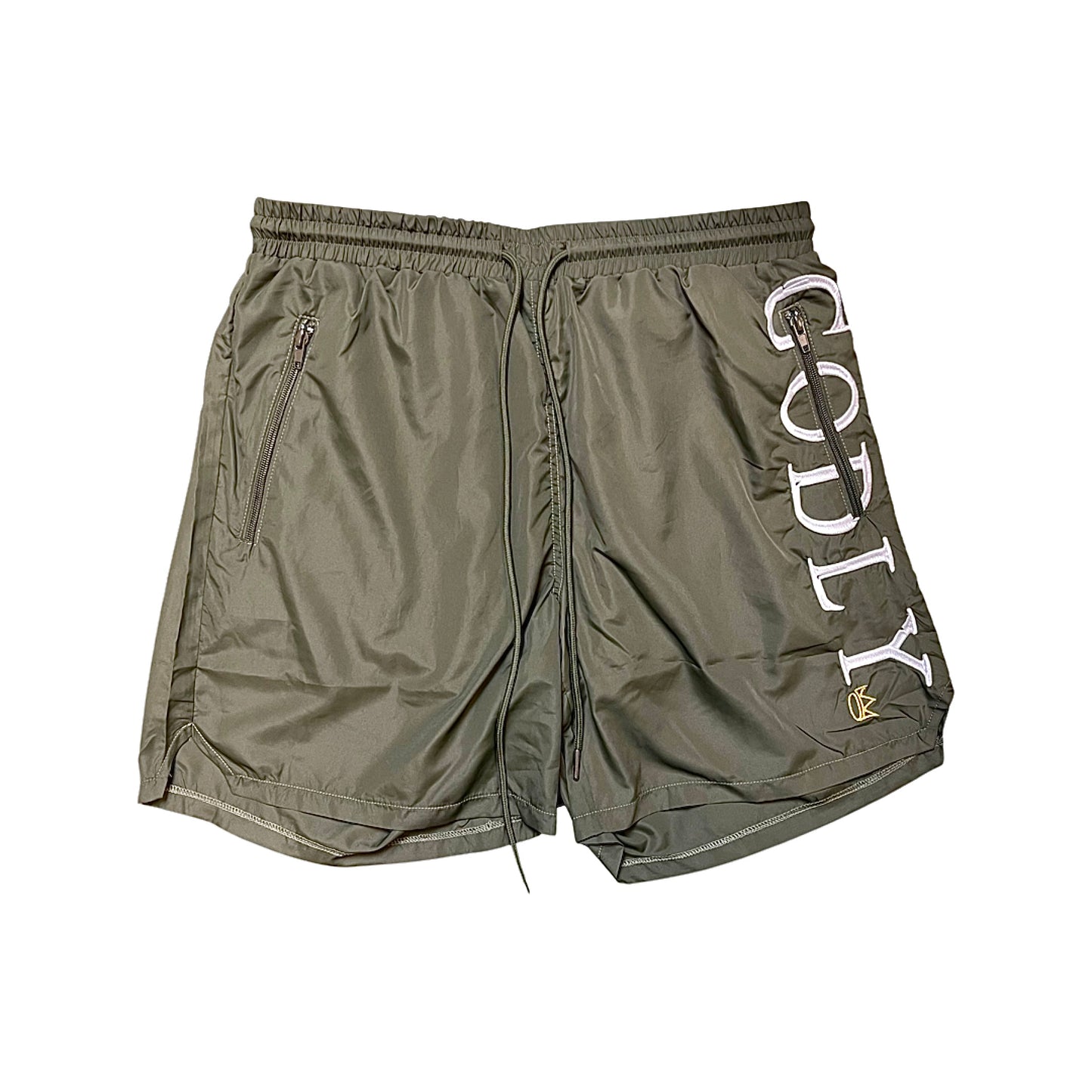 Logo Print Shorts "Olive Green"