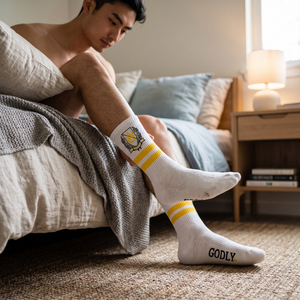 Logo Pima Soft Socks (WHT)