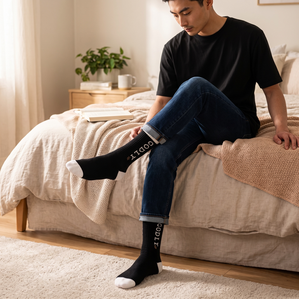 Logo Monochrome Athletic Sock (BLK)
