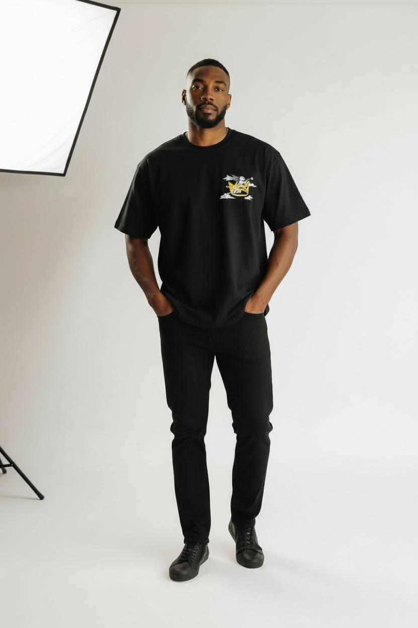 Angel Knit Tee “Black”